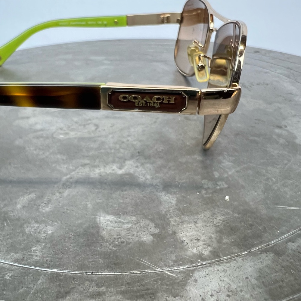 Coach Gold Sunglasses with Green Accents - Picture 3 of 11